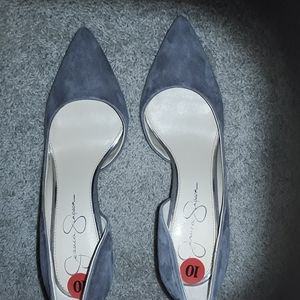 Gray Suede Jessica Simpson d'orsey Heels
